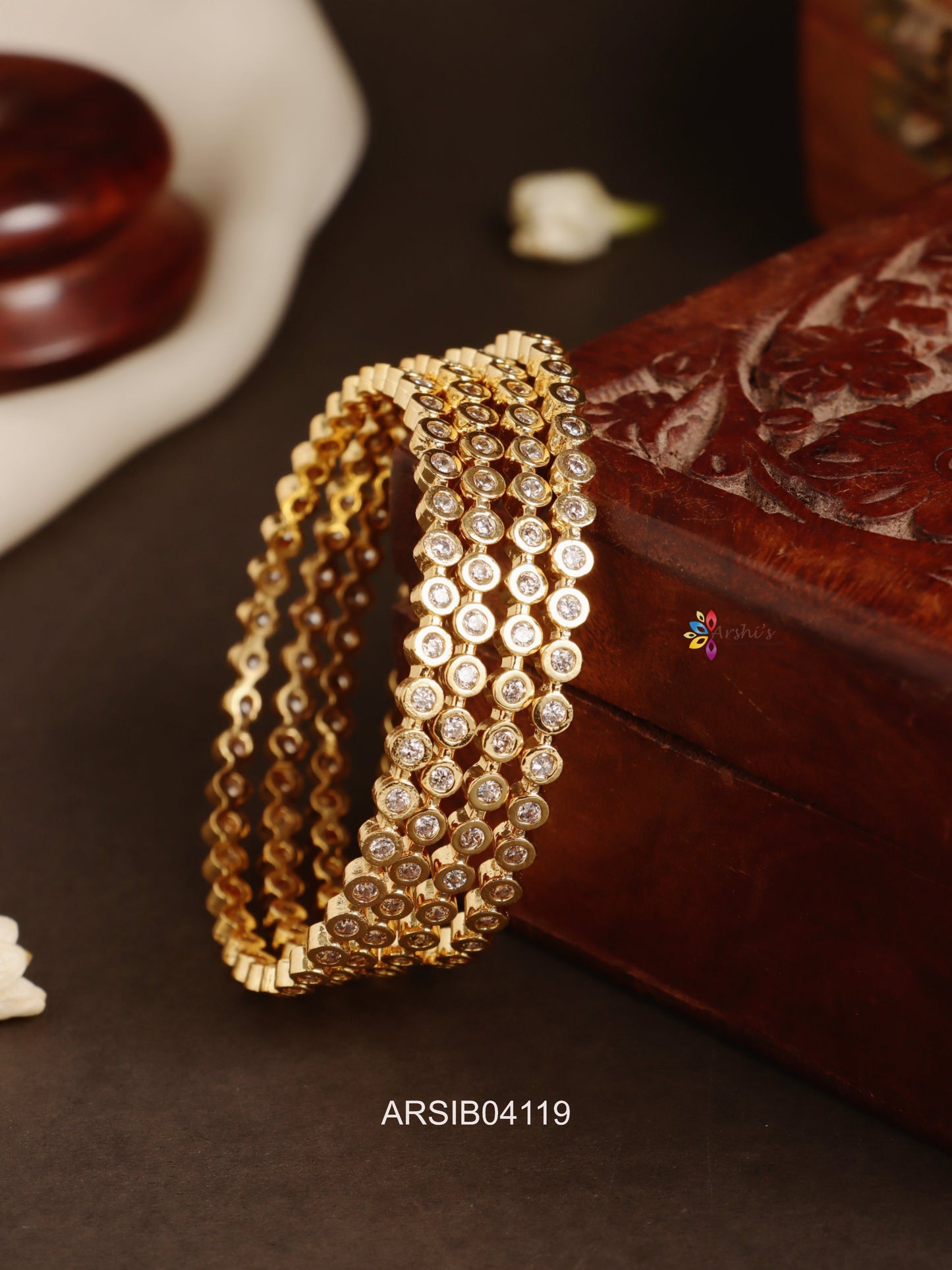 AD Stone Set of Four Bangles
