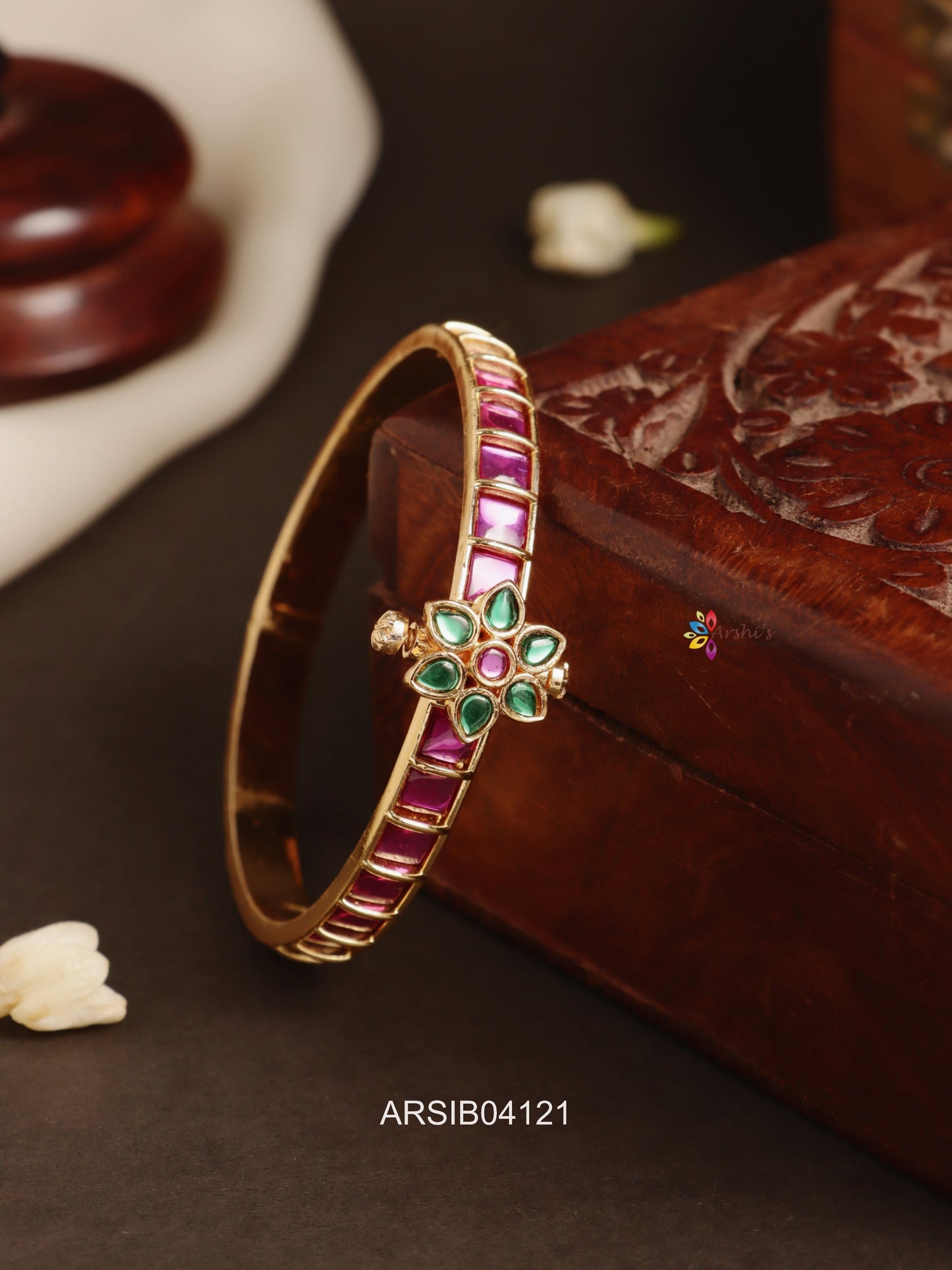 Square Red Stone Bangle