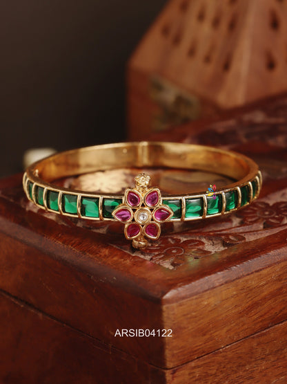 Square Green Stone Bangle