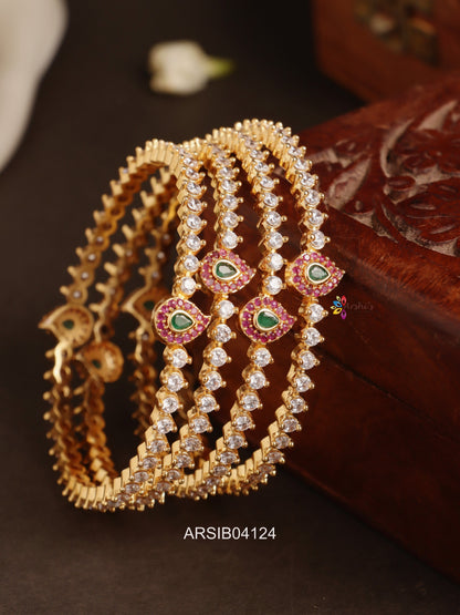 AD Stone with Mango Motif Bangles