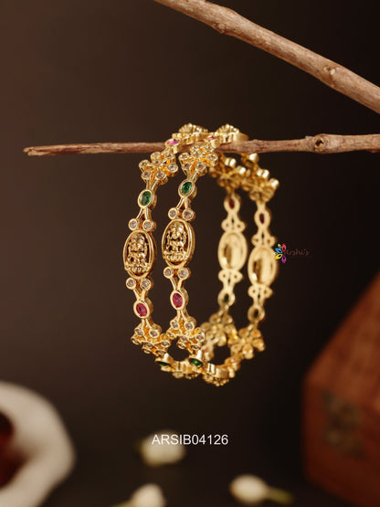 Lakshmi and Flower Motif Bangles