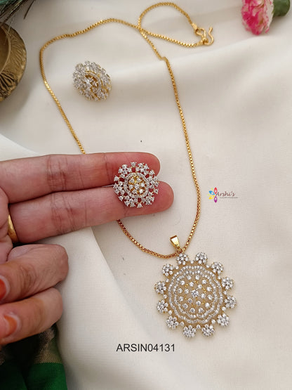 Diamond Look Like Pendant Necklace