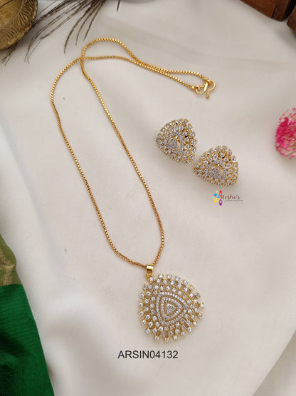 Triangle Diamond Look Like Pendant Necklace