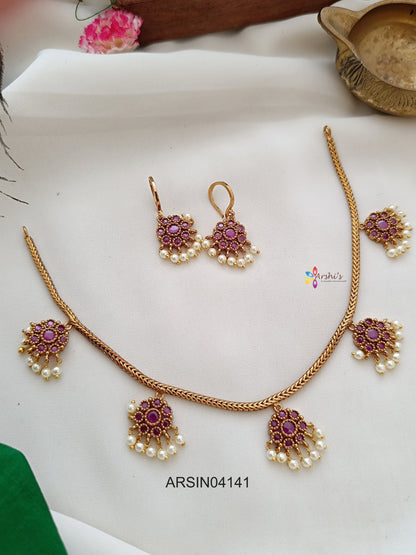 Kemp Motif Drop Necklace