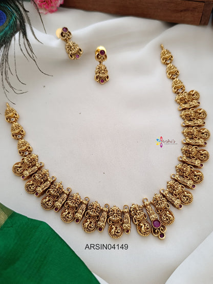 Peacock Coin Lakshmi Necklace