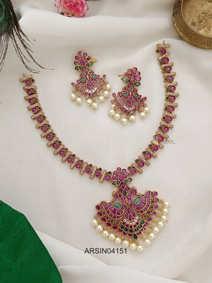 Peacock Pendant Kemp Stone Necklace
