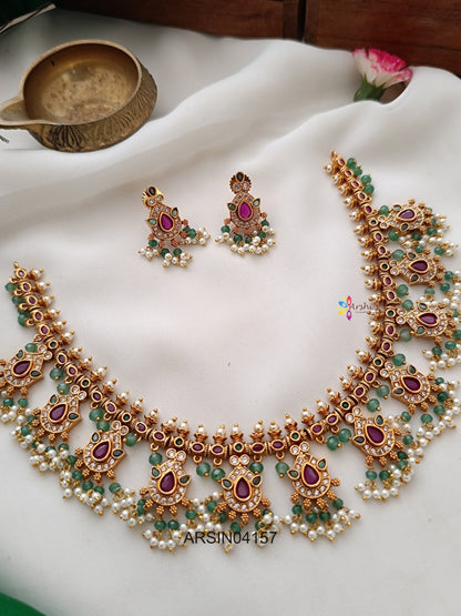 Kemp and White Stone Guttapusalu Necklace