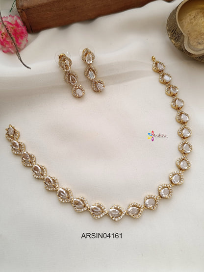 Simple AD White Stone Necklace