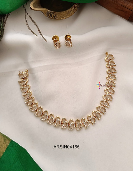 Simple Mango White Stone Necklace
