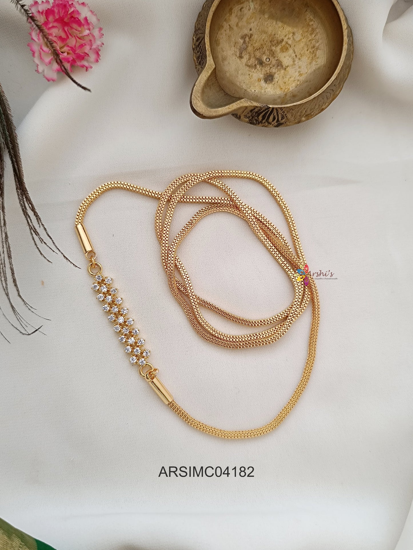 AD Stone Mugappu Chain
