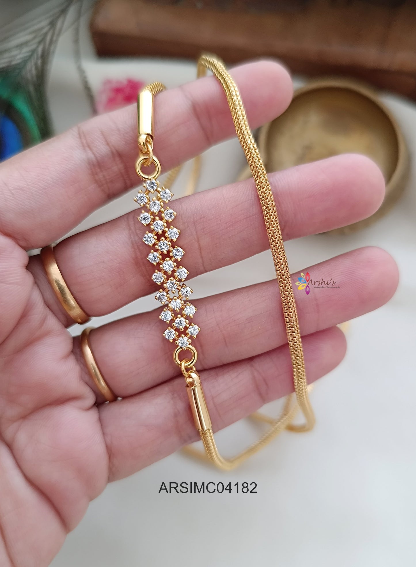 AD Stone Mugappu Chain