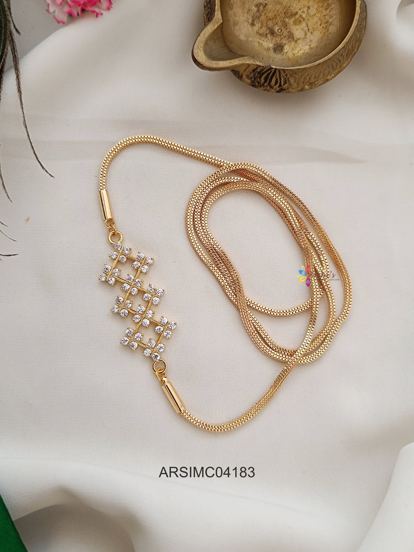 AD Stone Mugappu Chain