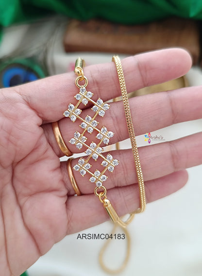 AD Stone Mugappu Chain