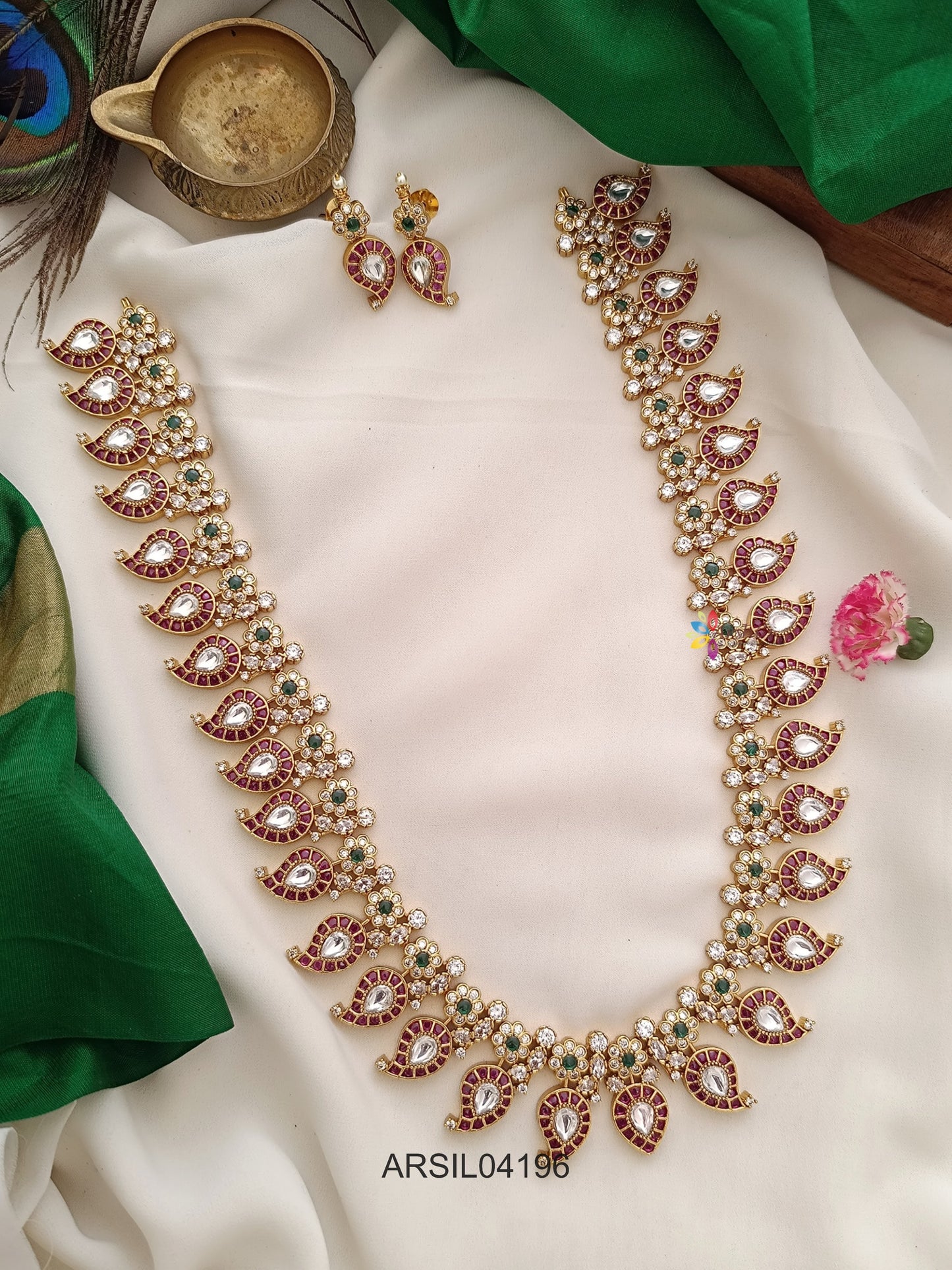 Kemp and Kundan Mango Design Long Haram