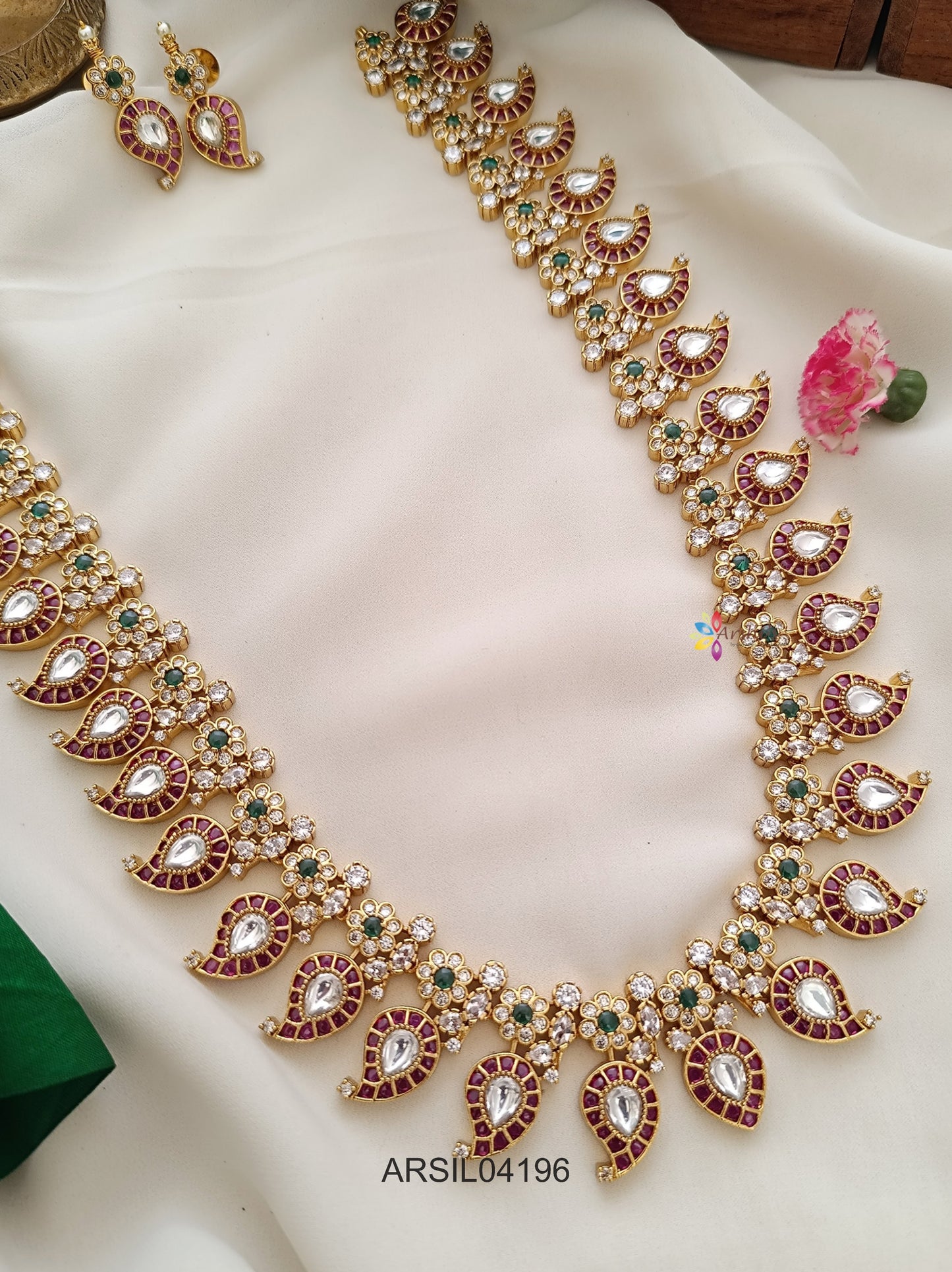 Kemp and Kundan Mango Design Long Haram