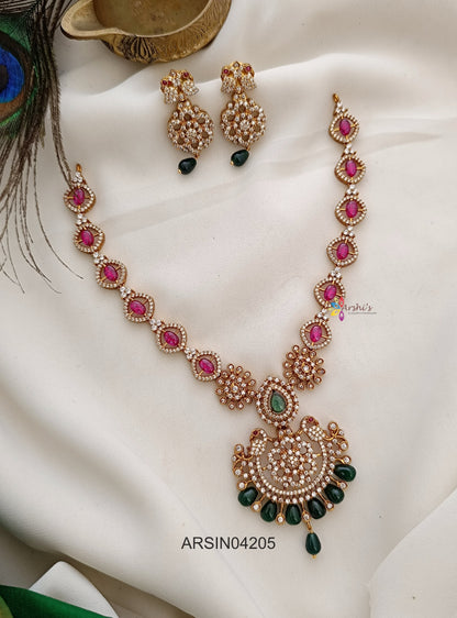 Ruby White Stone Necklace