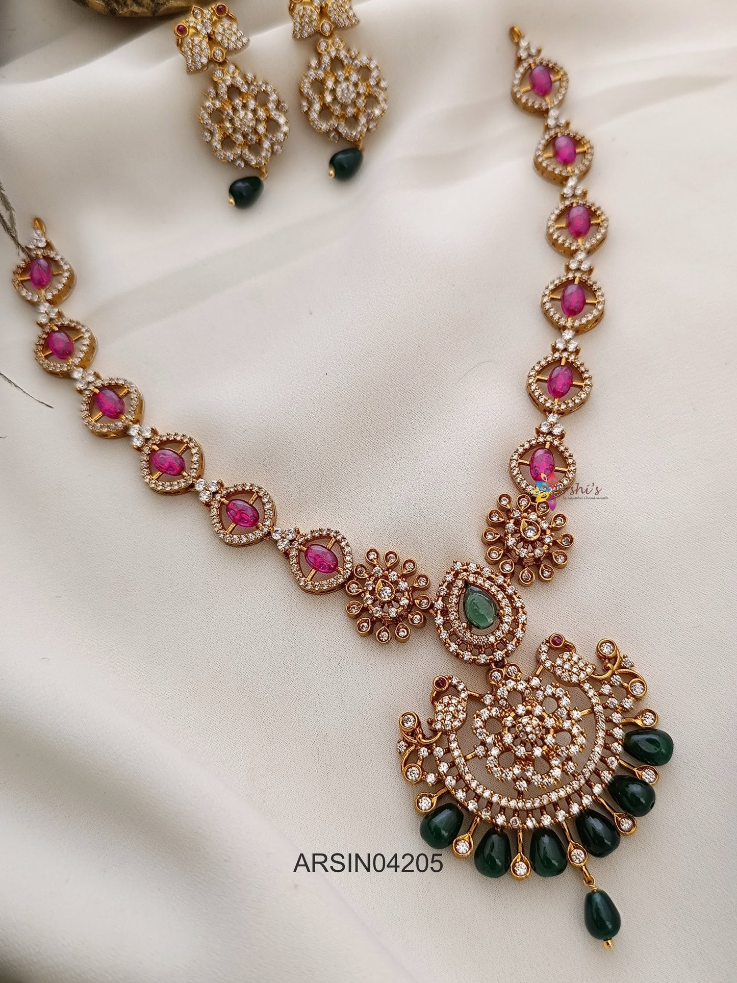 Ruby White Stone Necklace