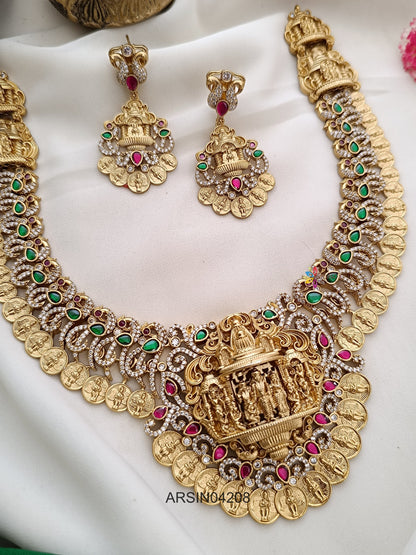 Bridal Seetha Ram Pendant with Kasu Necklace