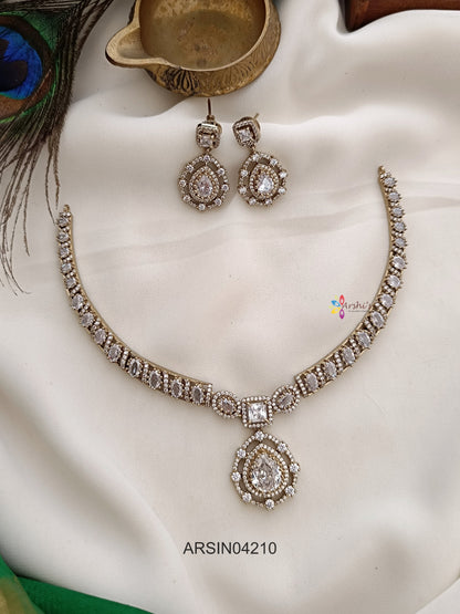 White Tear Drop Stone Necklace