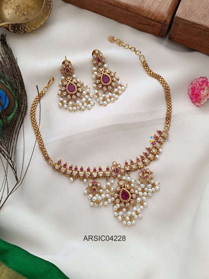 Red Stone Guttapusalu Choker