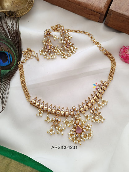 Pale Pink Stone Guttapusalu Choker