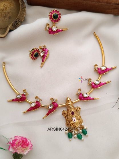 Lord Venkatesha Hasli Necklace