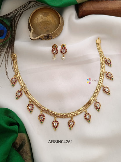 Jalebi Kemp Stone Drops Necklace
