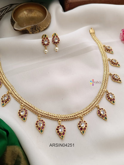 Jalebi Kemp Stone Drops Necklace