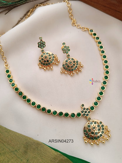 Green Stone Attigai Necklace