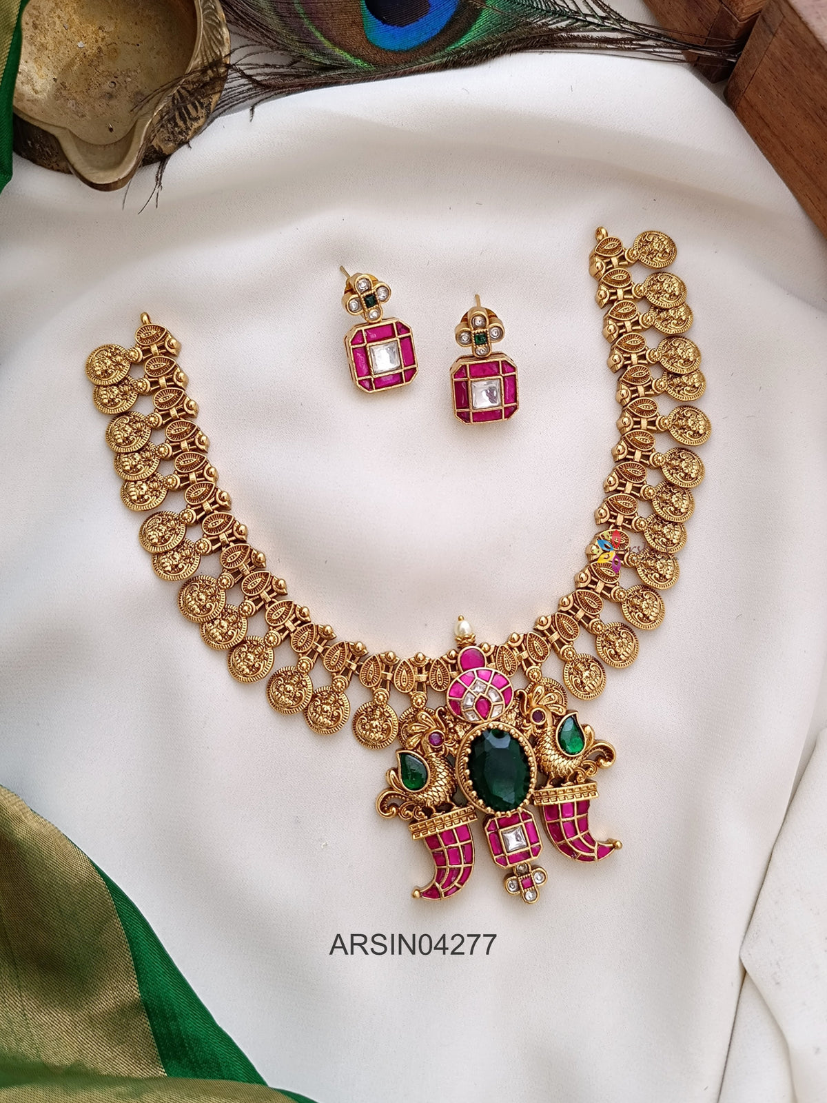 Jadau Kundan Lakshmi Coin Necklace