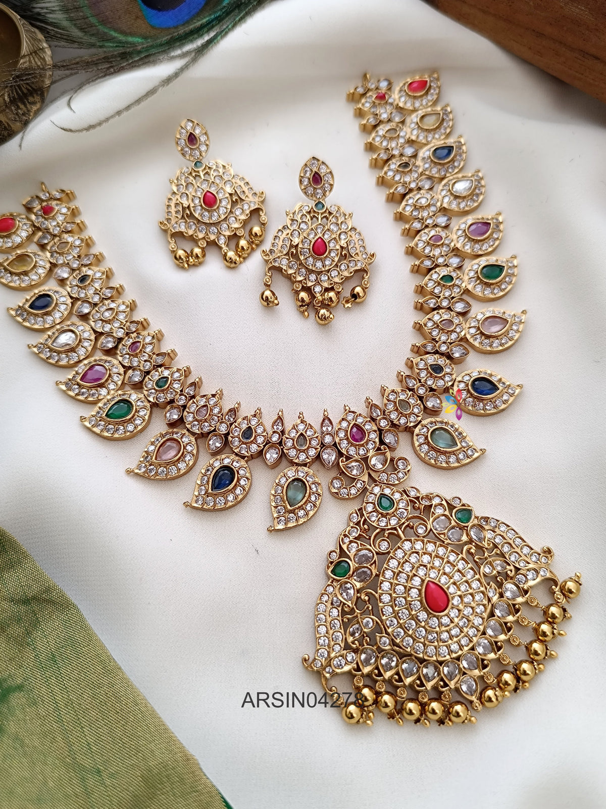 Mango Navarathna Stone Necklace