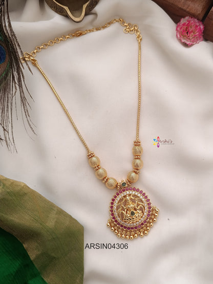Lakshmi Pendant Gold Ball Necklace