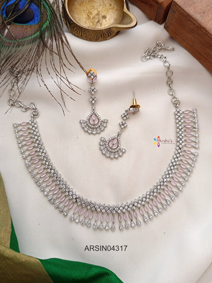 Pale Pink Rosium Polish Necklace