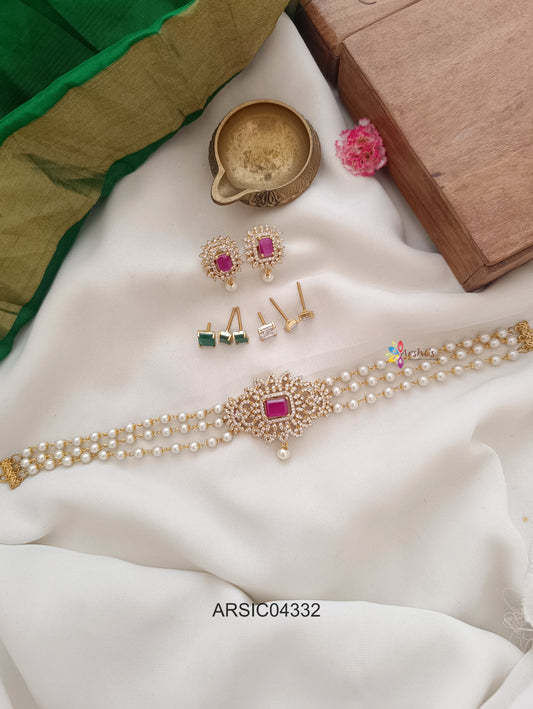 Stone Changeable Pearl Choker