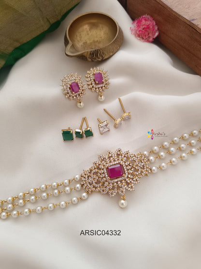 Stone Changeable Pearl Choker