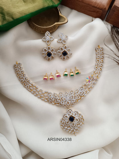Diamond Look Like Stone Changeable Necklace