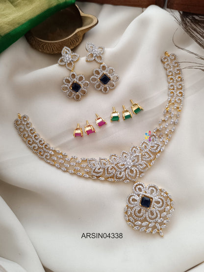 Diamond Look Like Stone Changeable Necklace