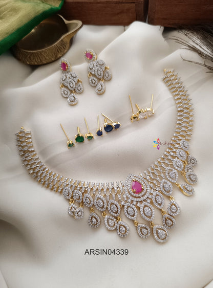 Diamond Look Like Stone Changeable Necklace