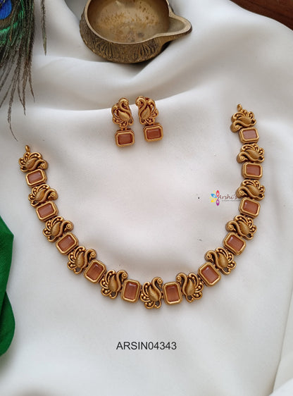 Swan Square Stone Necklace