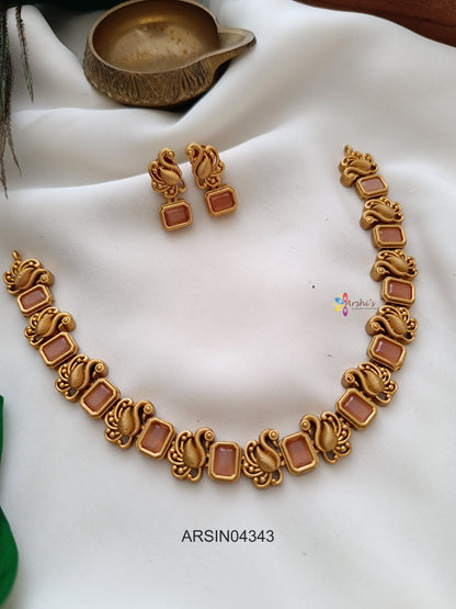 Swan Square Stone Necklace