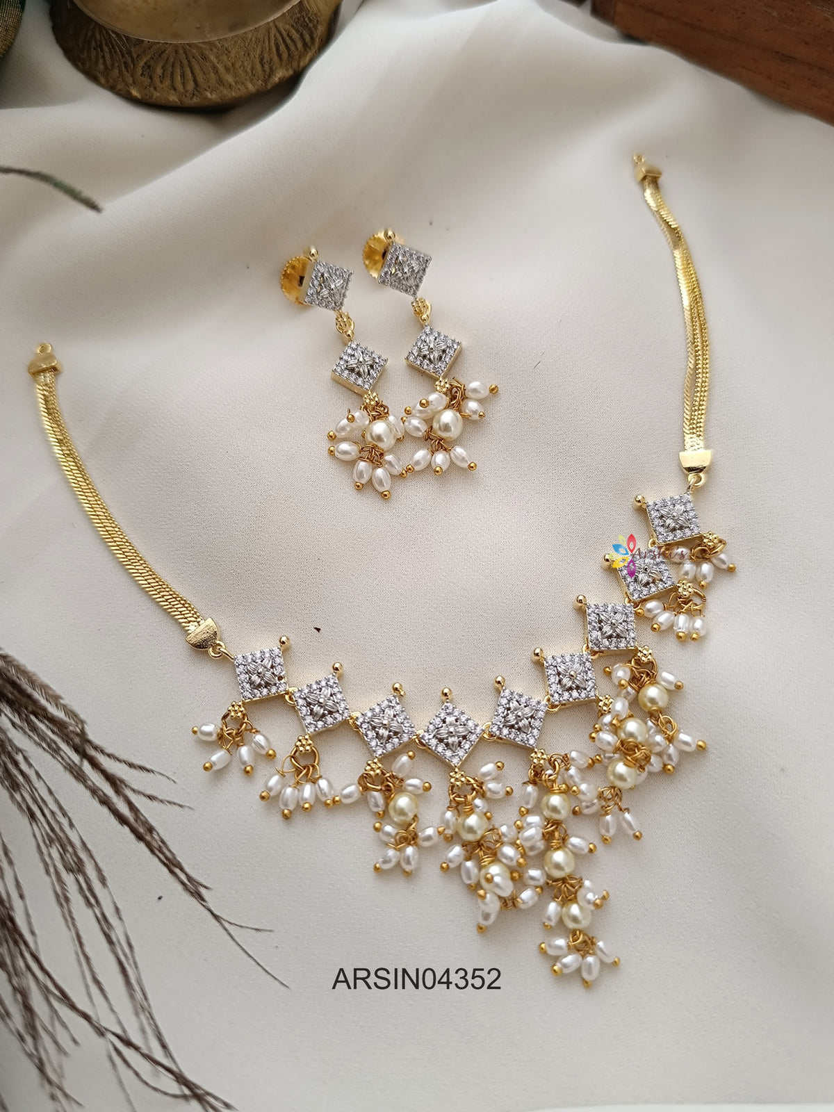 AD Stone Guttapusalu Necklace