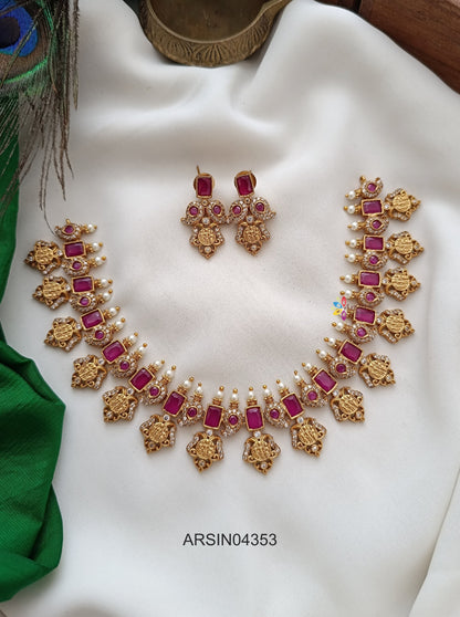 Ruby Stone Ramparivar Necklace