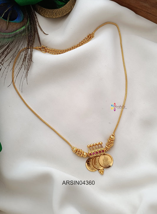 Three Lakshmi Coin Necklace