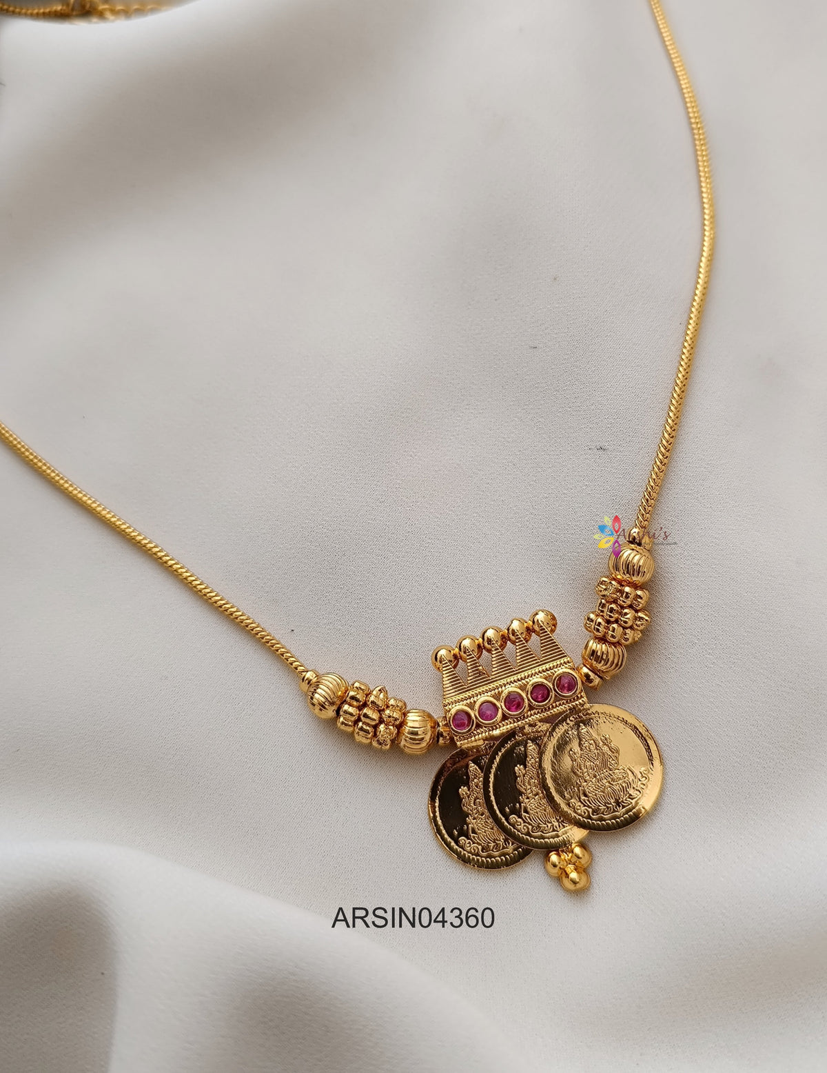 Three Lakshmi Coin Necklace