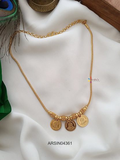 Three Lakshmi Coin Necklace