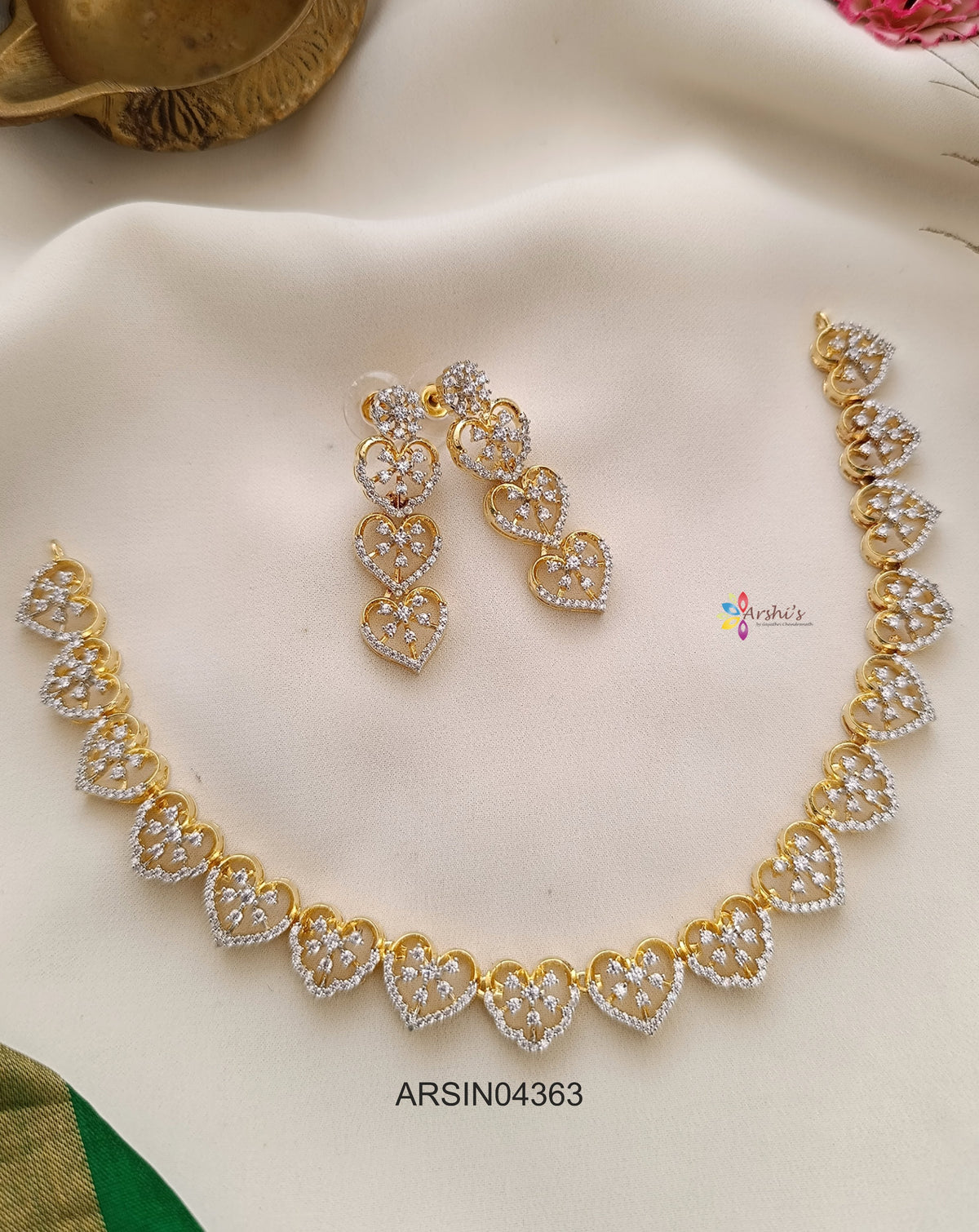 AD Stone Heart Necklace