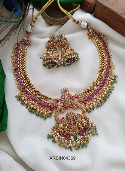 Ruby Stone Guttapusalu Jalebi Necklace