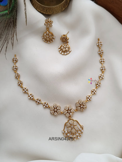 White AD Stone Necklace