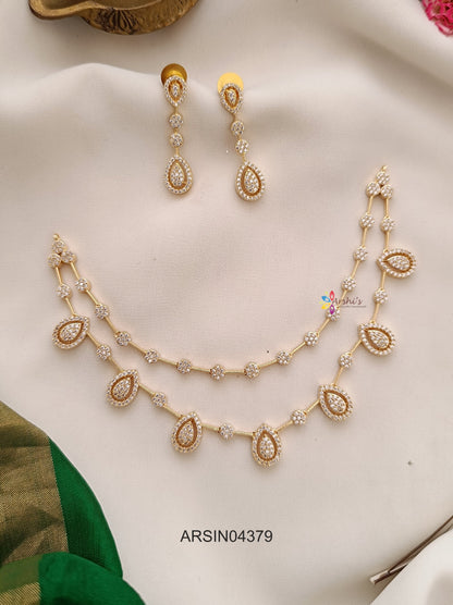 Diamond Replica Two Layer AD Stone Necklace