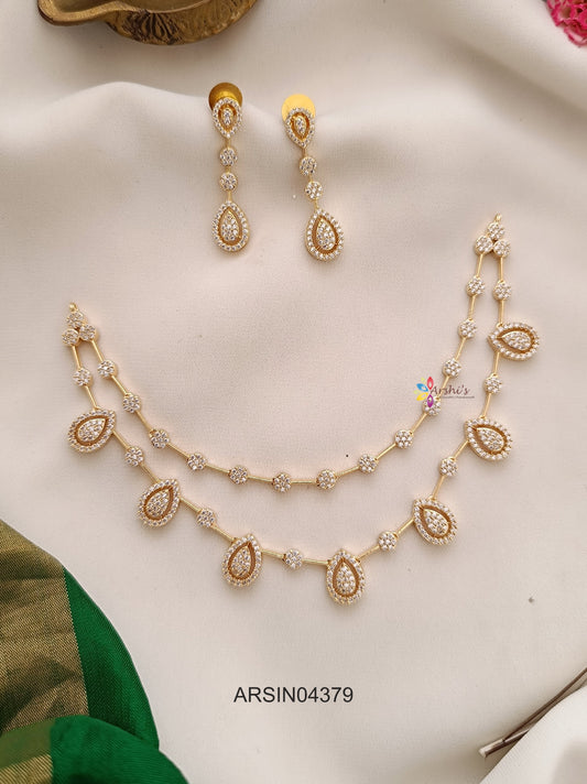 Diamond Replica Two Layer AD Stone Necklace
